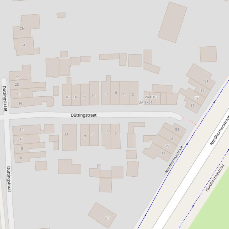 Kaart van de Düttingstraat.