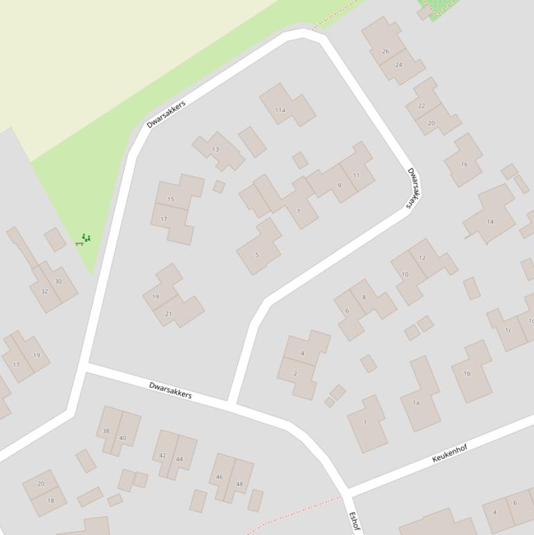 Kaart van  Dwarsakkers.