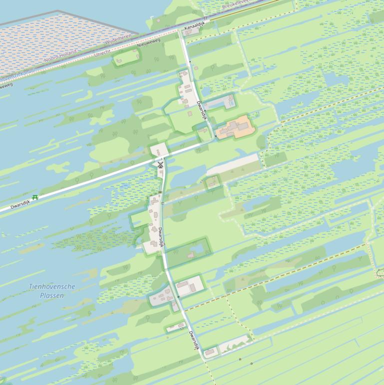 Kaart van de Dwarsdijk.