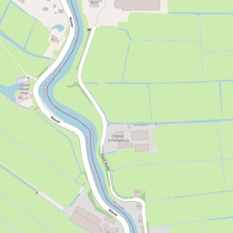 Kaart van de Dwarskade.