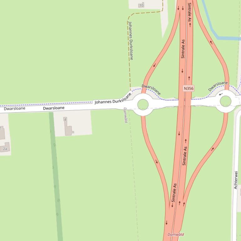 Kaart van  Dwarsloane.
