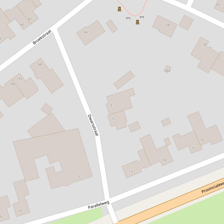 Kaart van de Dwarsstraat.