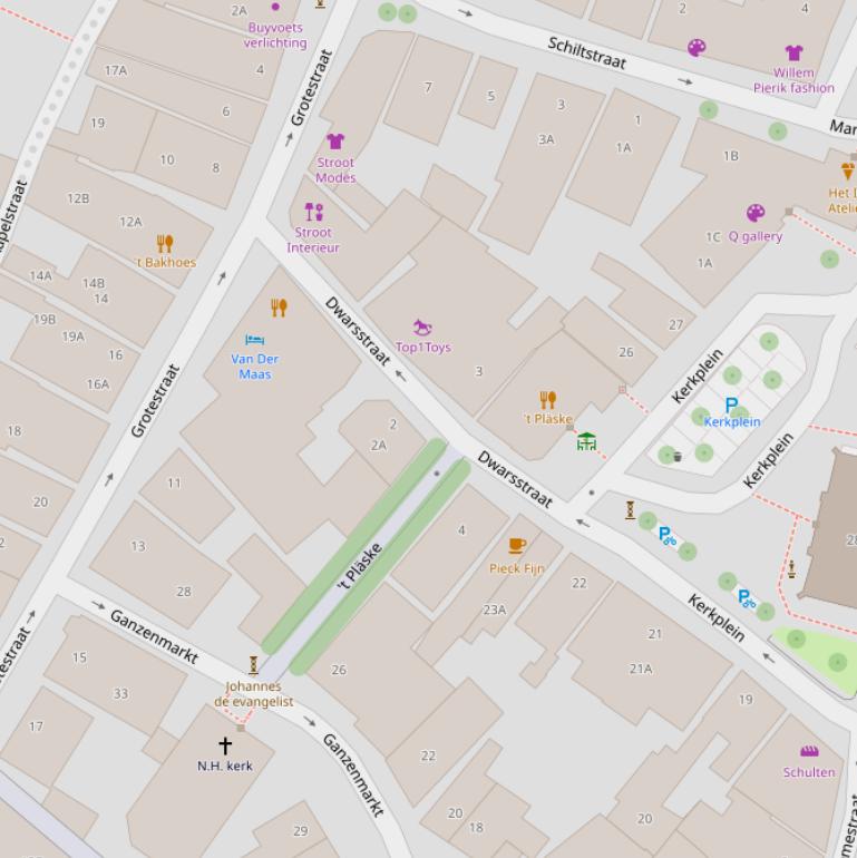 Kaart van de Dwarsstraat.