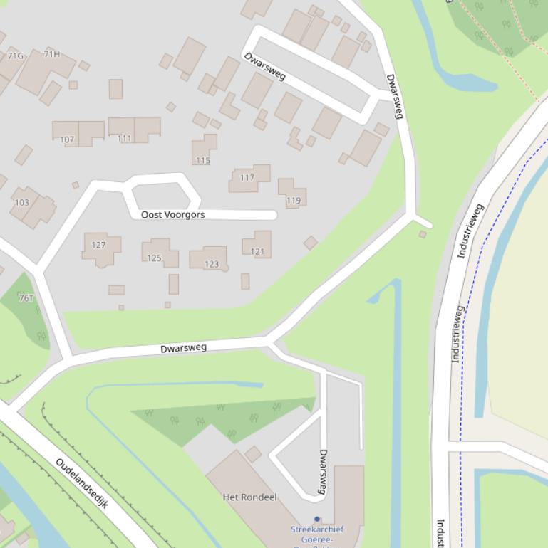 Kaart van de Dwarsweg.