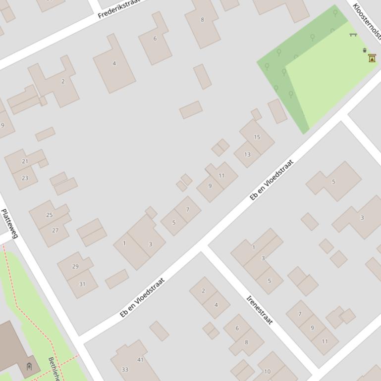 Kaart van  Eb en Vloedstraat.