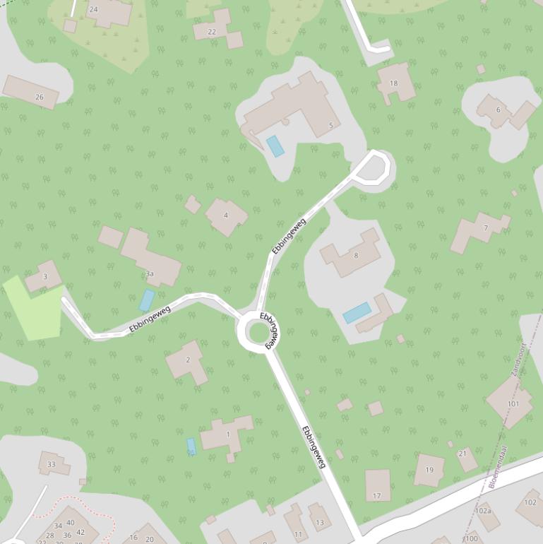 Kaart van de Ebbingeweg.