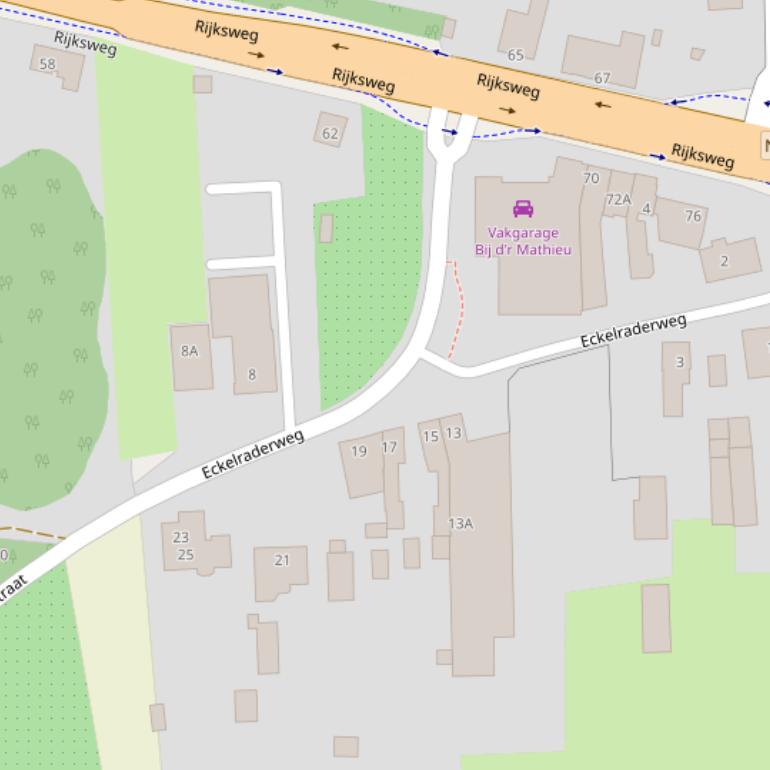 Kaart van de Eckelraderweg.