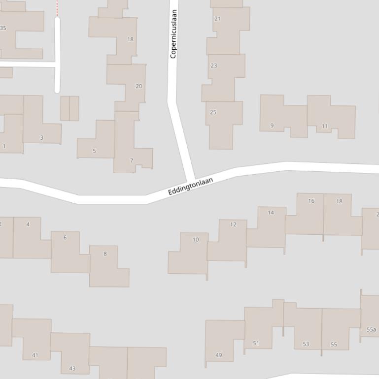Kaart van de Eddingtonlaan.