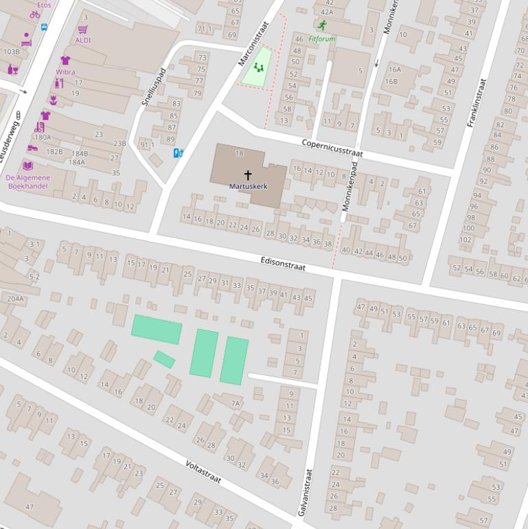 Kaart van de Edisonstraat.