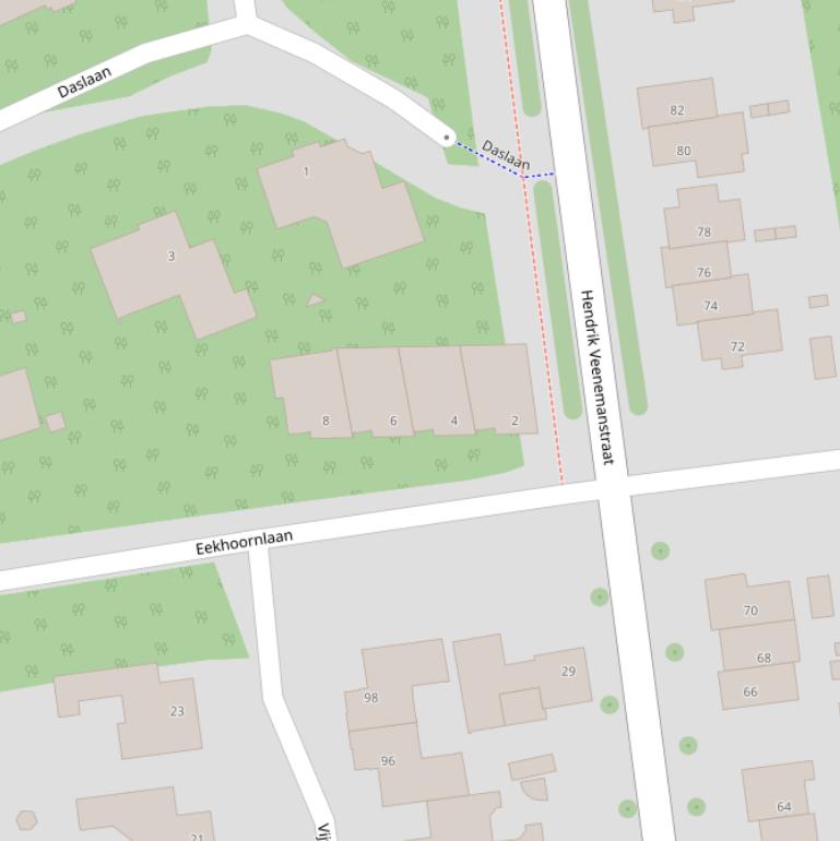 Kaart van de Eekhoornlaan.