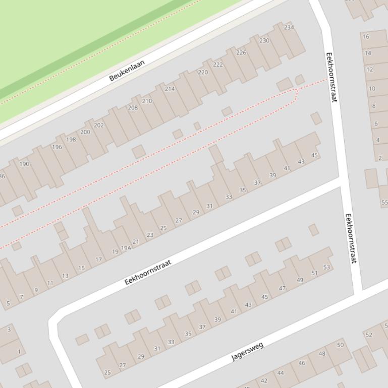 Kaart van de Eekhoornstraat.