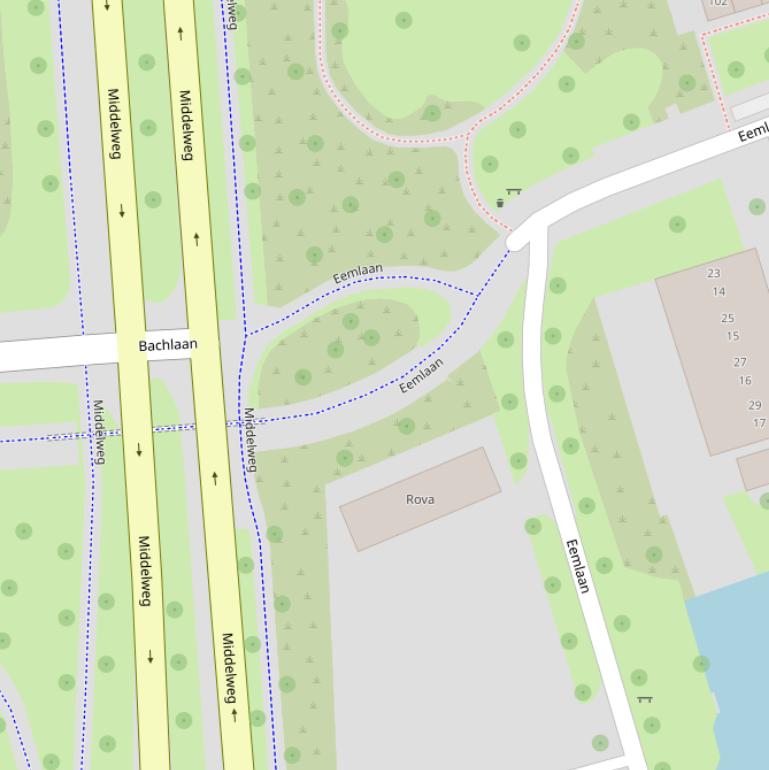 Kaart van het Eempad.