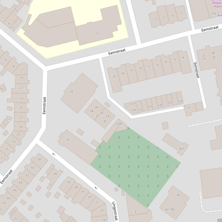 Kaart van de Eemstraat.