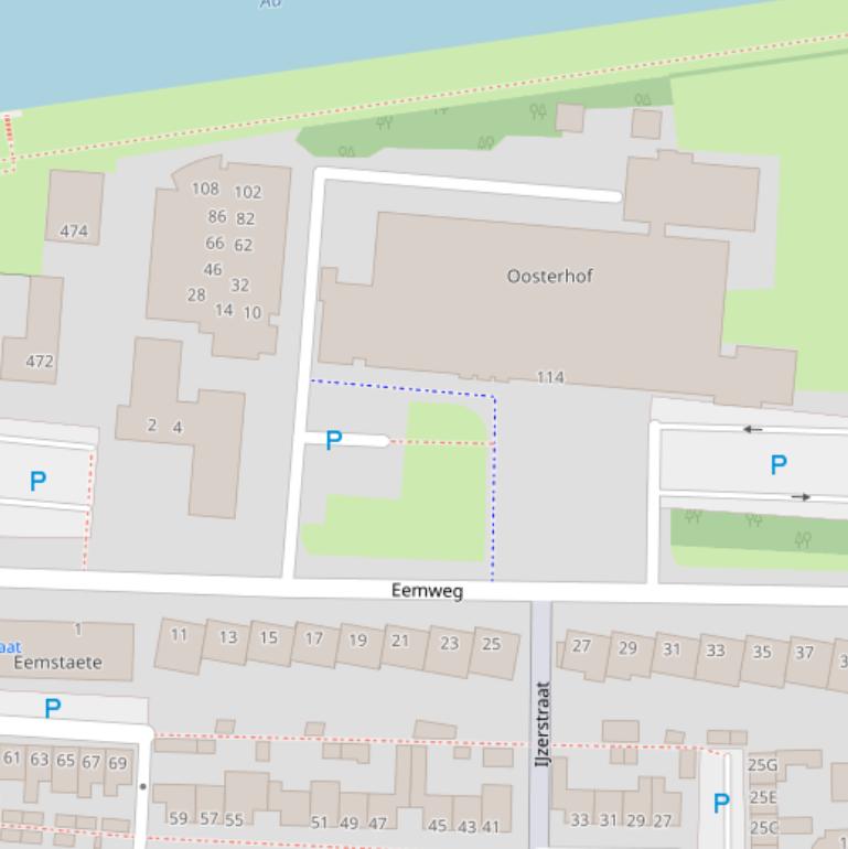 Kaart van de Eemweg.