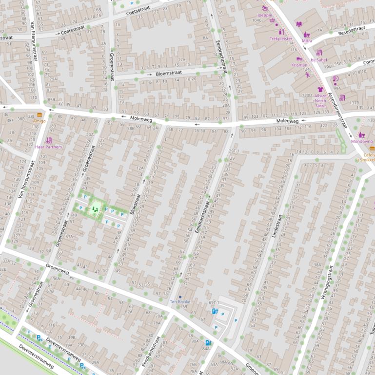 Kaart van de Eendrachtstraat.