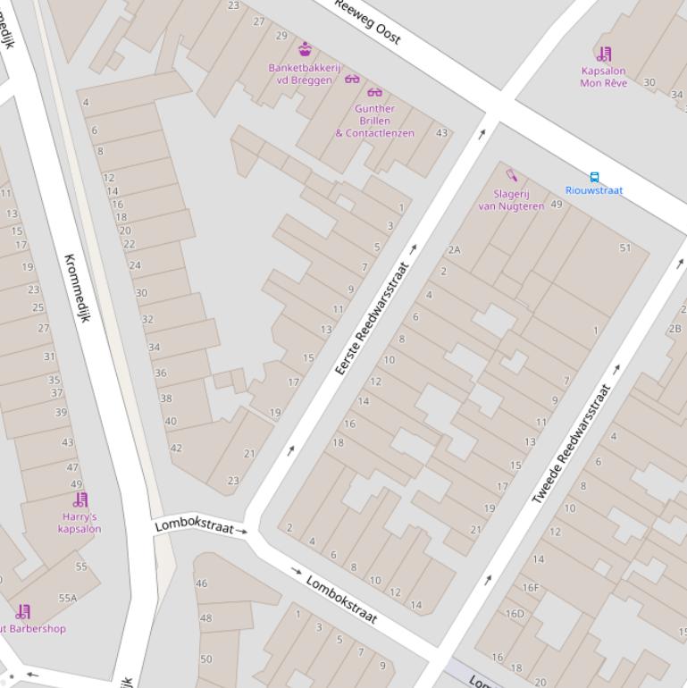 Kaart van de Eerste Reedwarsstraat.