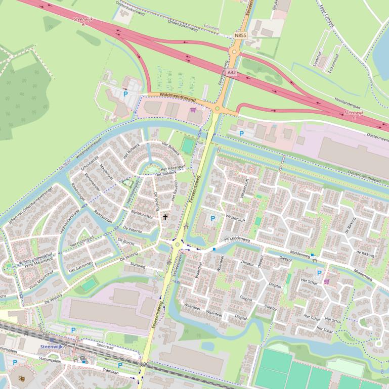 Kaart van de Eesveenseweg.