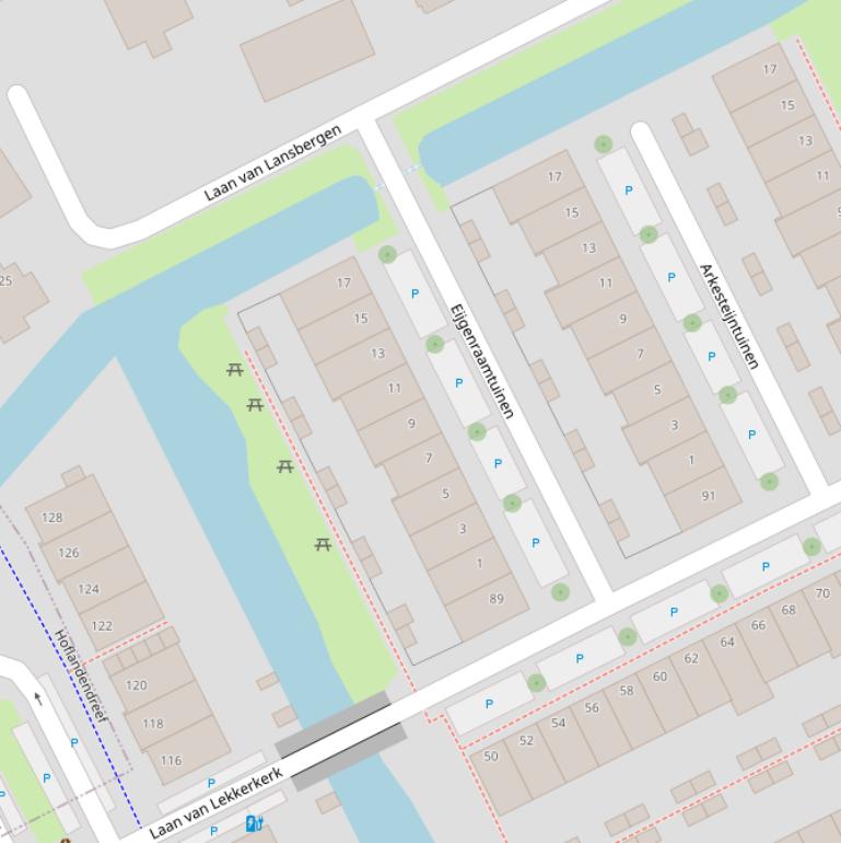 Kaart van  Eijgenraamtuinen.