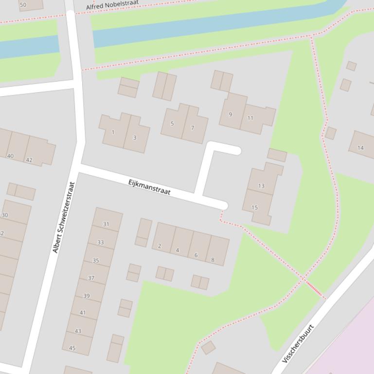 Kaart van de Eijkmanstraat.