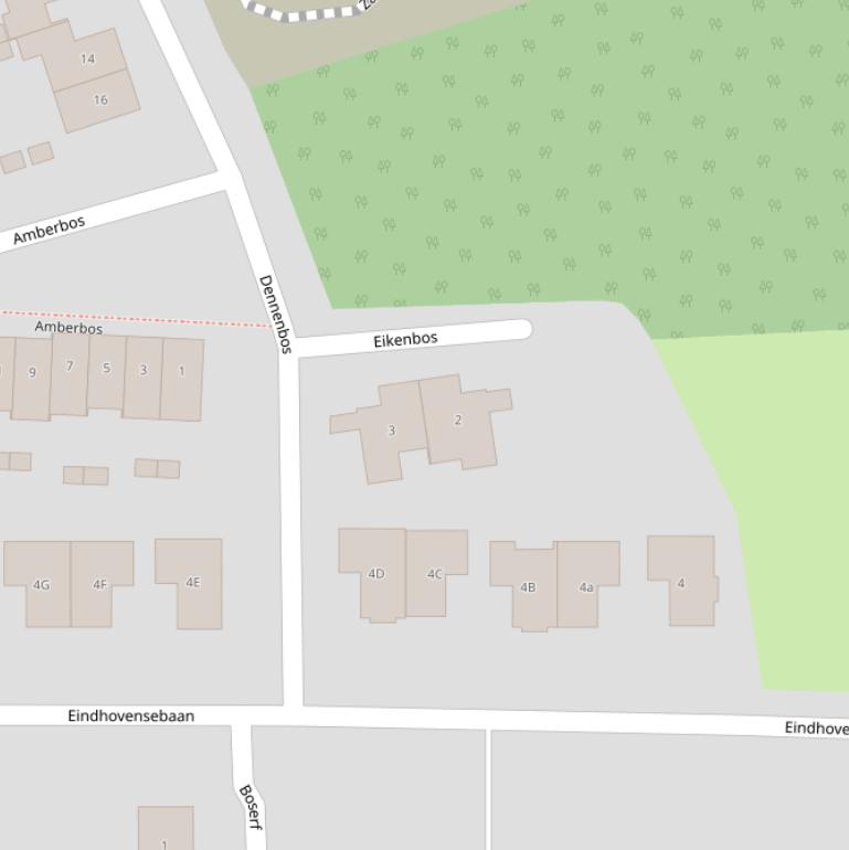 Kaart van het Eikenbos.