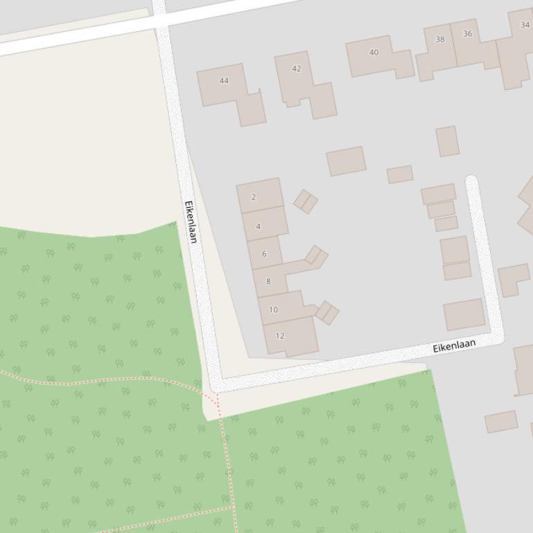 Kaart van de Eikenlaan.