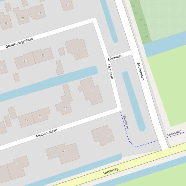 Kaart van de Eikenlaan.