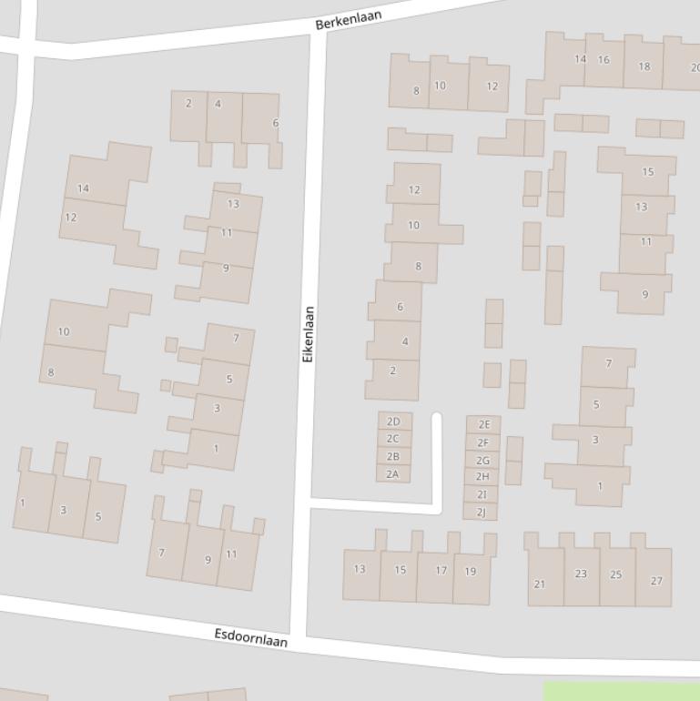 Kaart van de Eikenlaan.