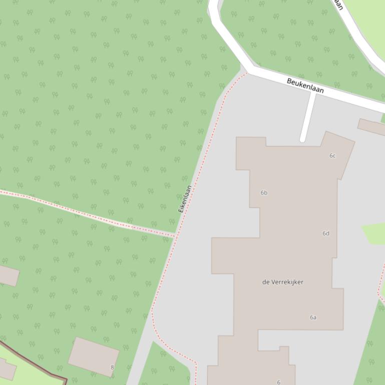 Kaart van de Eikenlaan.