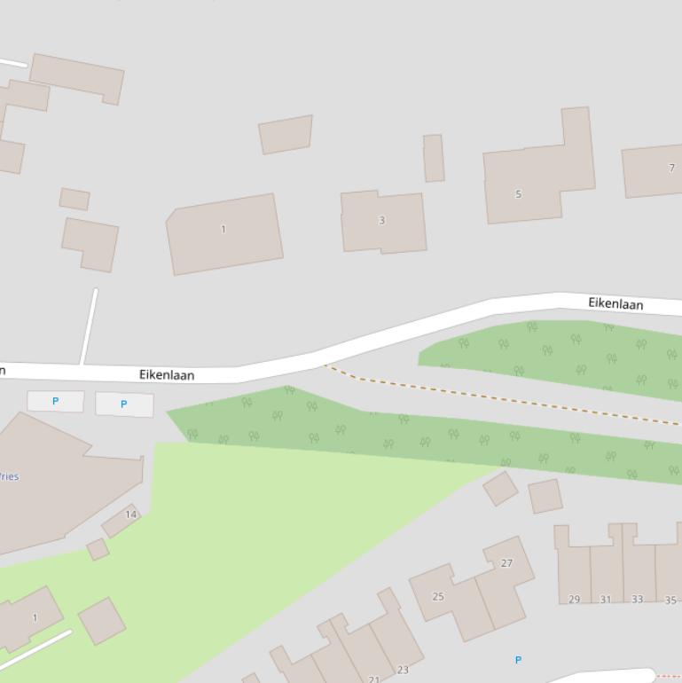Kaart van de Eikenlaan.