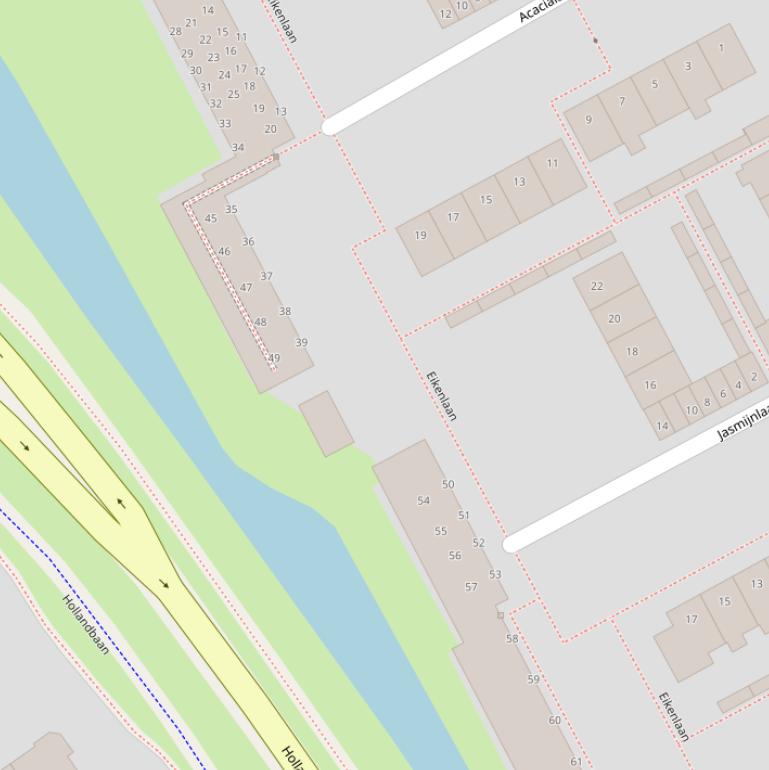 Kaart van de Eikenlaan.