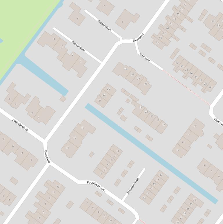 Kaart van de Eikenlaan.