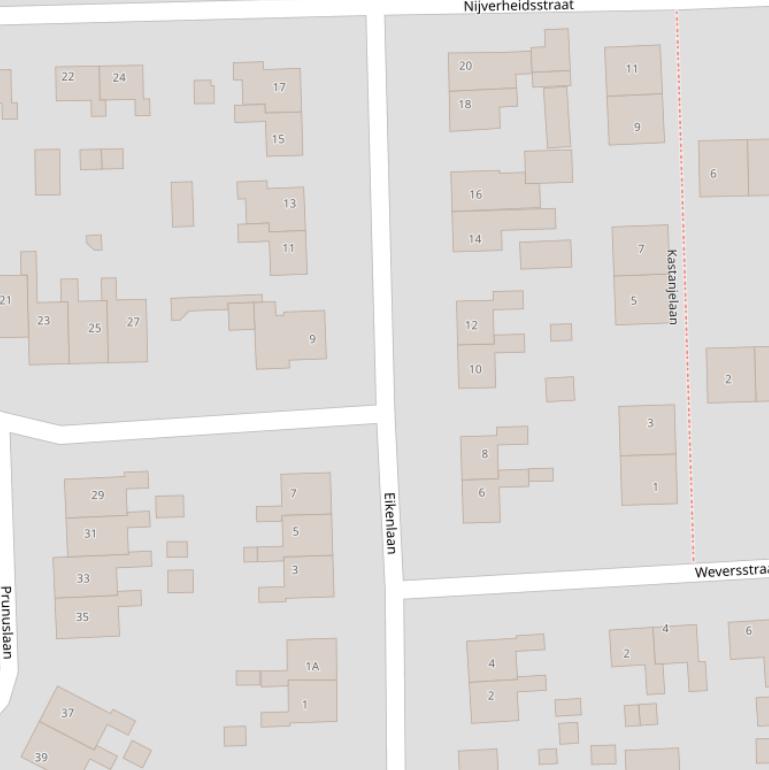 Kaart van de Eikenlaan.