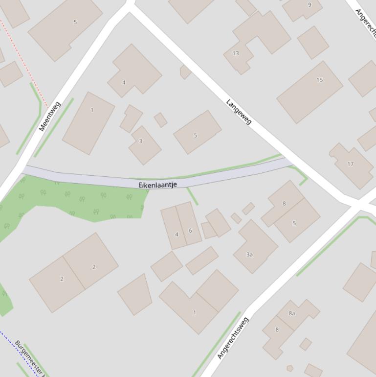 Kaart van het Eikenlaantje.