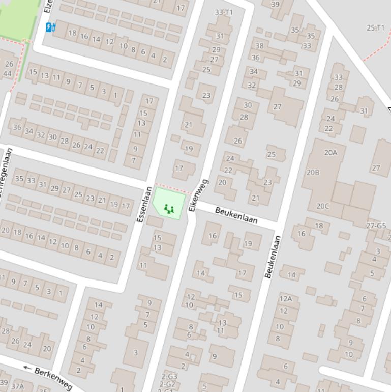 Kaart van de Eikenweg.