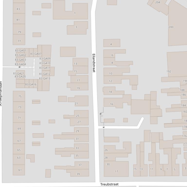 Kaart van de Eilandstraat.