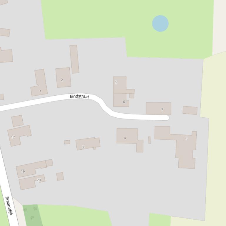 Kaart van de Eindstraat.