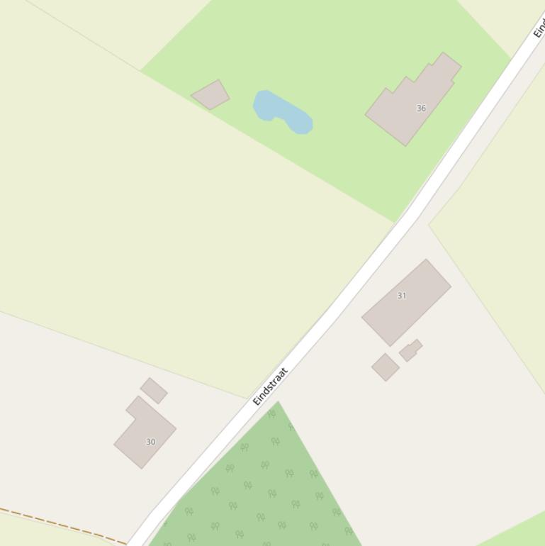 Kaart van de Eindstraat.