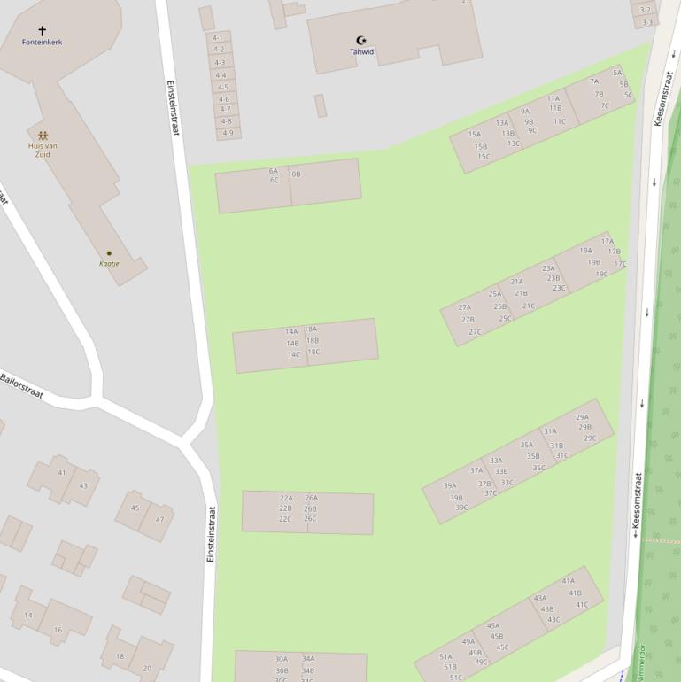 Kaart van de Einsteinstraat.