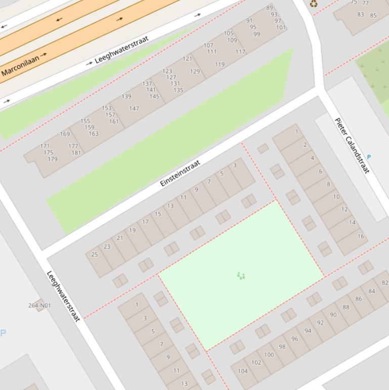 Kaart van de Einsteinstraat.