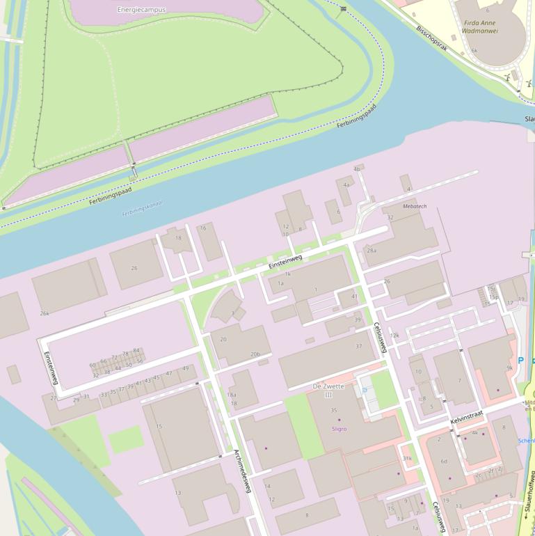 Kaart van de Einsteinweg.