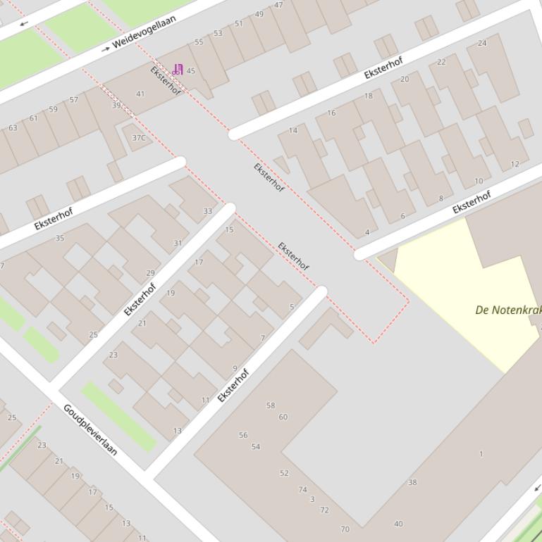 Kaart van de Eksterhof.