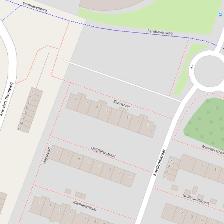 Kaart van de Elimstraat.