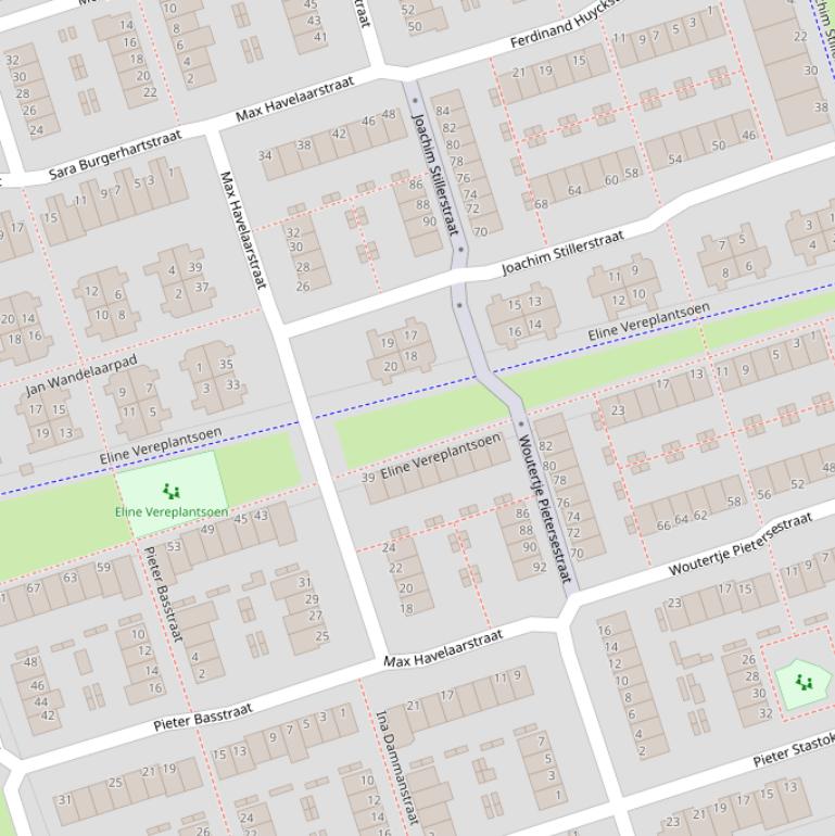 Kaart van het Eline Vereplantsoen.