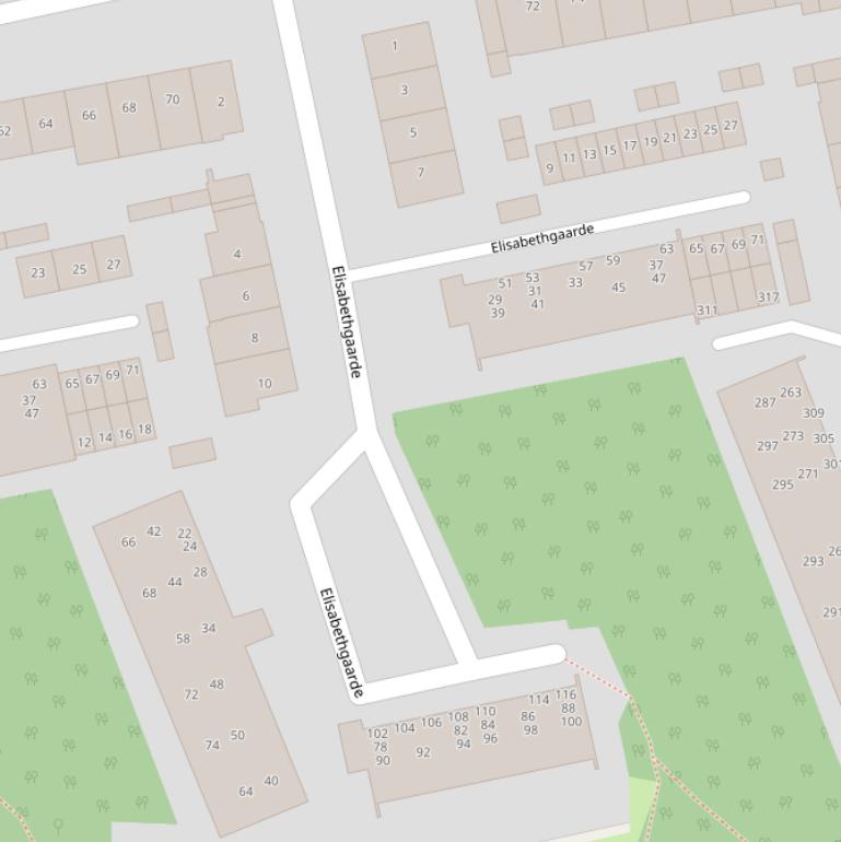 Kaart van  Elisabethgaarde.