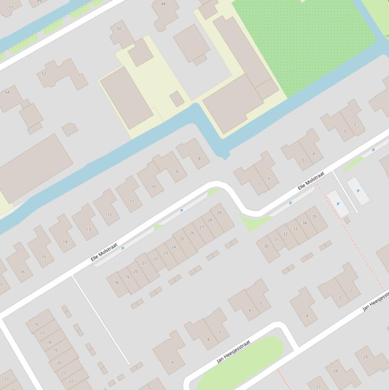 Kaart van de Elle Molstraat.