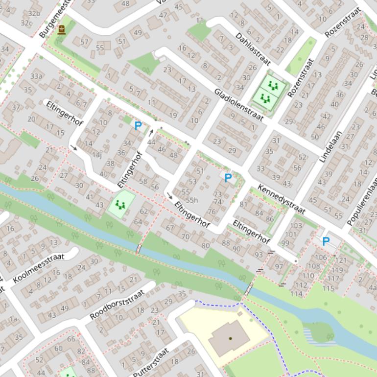 Kaart van de Eltingerhof.