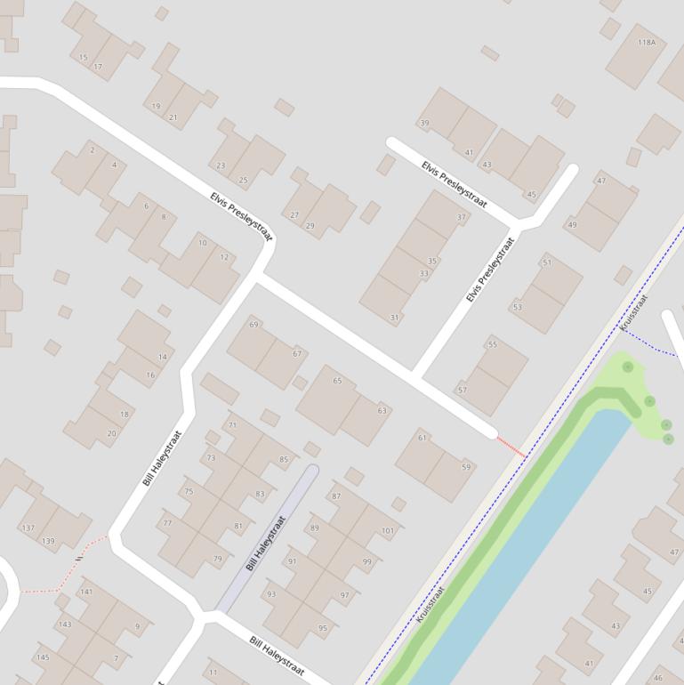 Kaart van de Elvis Presleystraat.