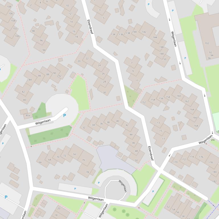 Kaart van de Elzendreef.