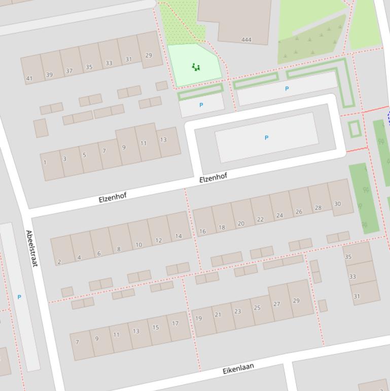 Kaart van de Elzenhof.