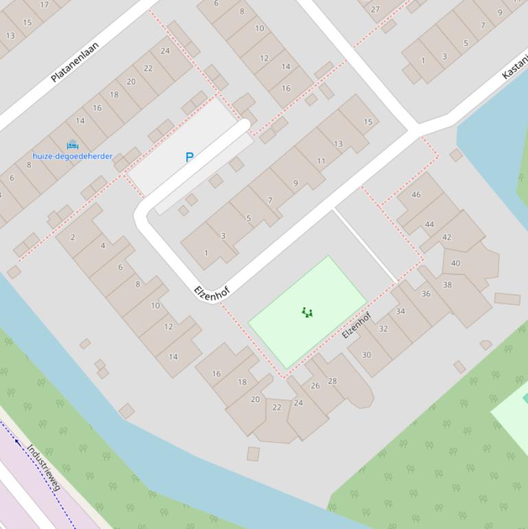 Kaart van de Elzenhof.